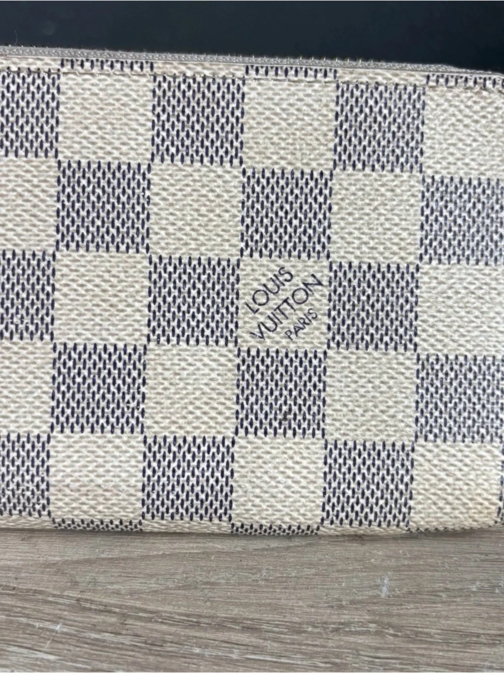 Louis Vuitton Damier Azur Zippy Zip Around Long Wallet White Pink Inner